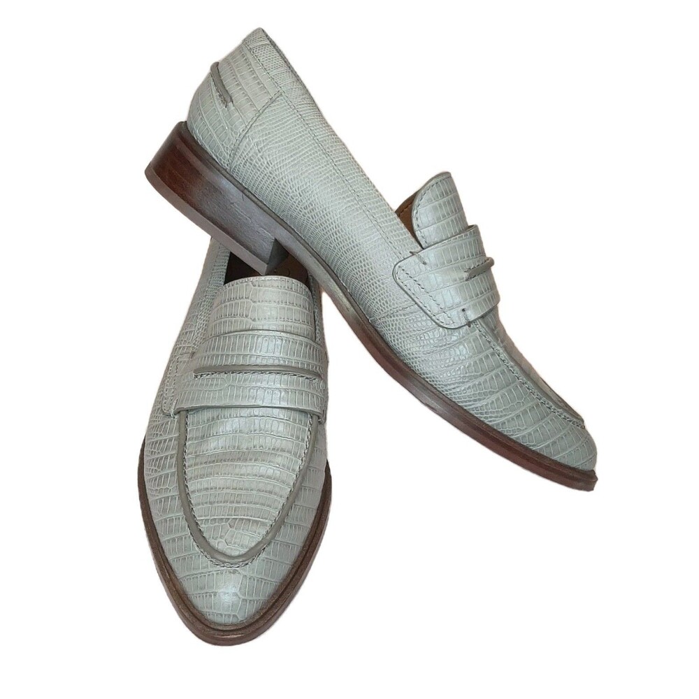 Franco Sarto Loafers Beige Women Size 7M Heeled Shoes IRENA Almond Pointed Toe